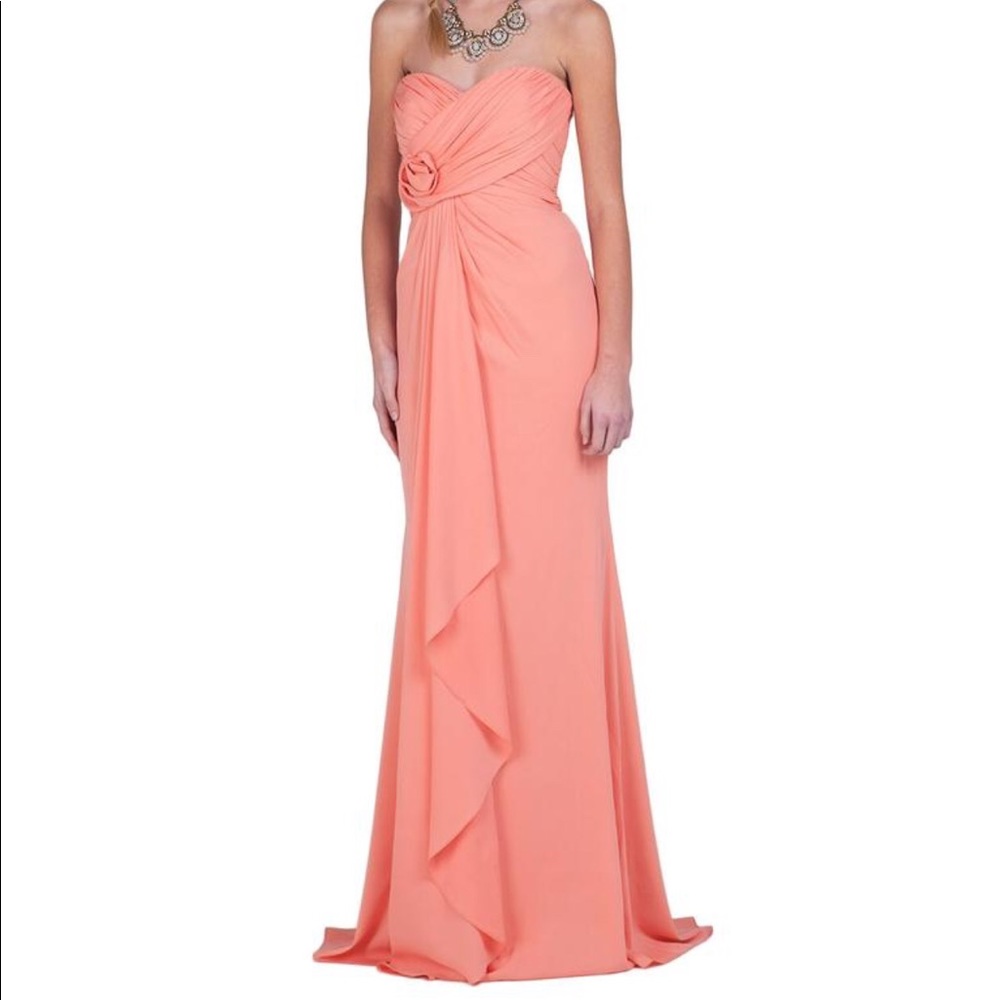 Badgley Mishka gown Style EG1259 CORAL size 6 Small NWT